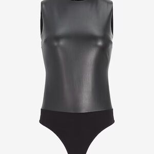 Express Faux Leather Sleeveless Bodysuit